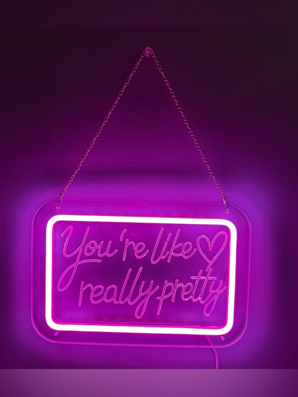 Mean Girls Pink Neon Sign “You’re Like Really Pretty”